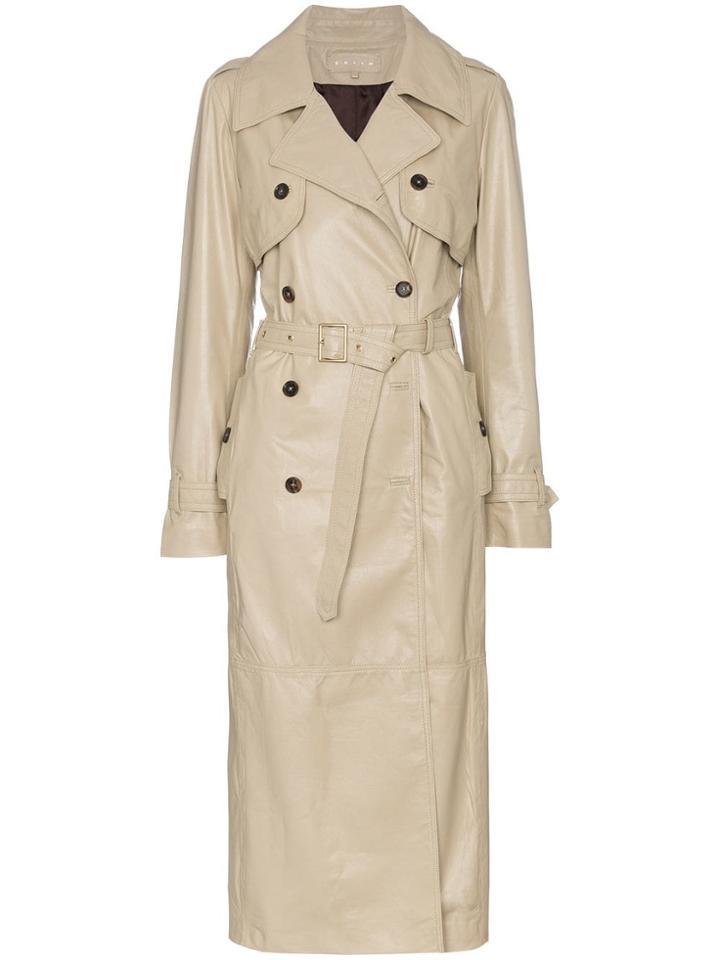 Skiim Jane Leather Trench Coat - Neutrals