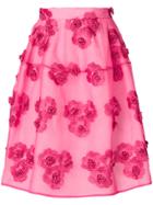 P.a.r.o.s.h. Floral-embroidered Skirt - Pink & Purple