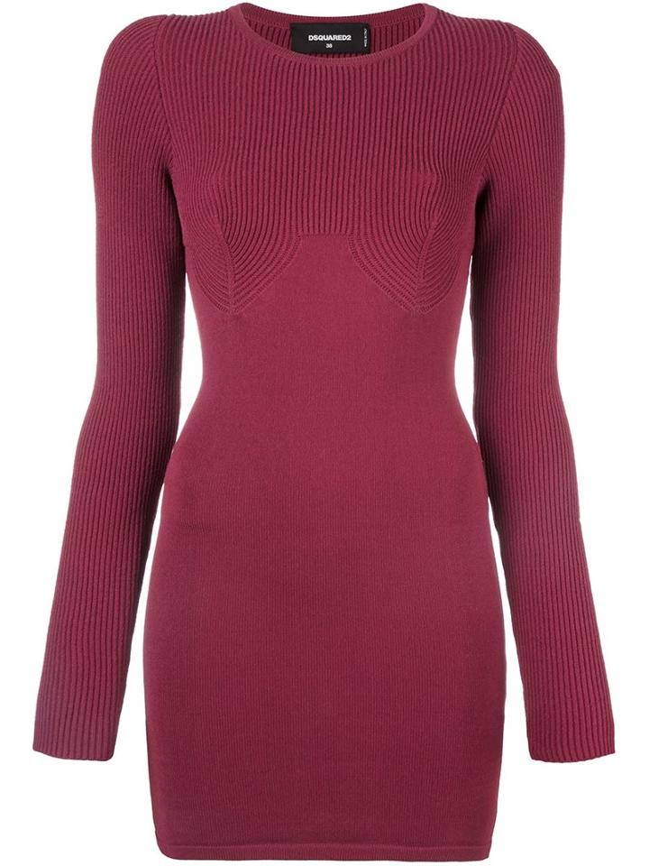 Dsquared2 Knit Bodycon Dress, Women's, Size: 42, Pink/purple, Polyester/viscose