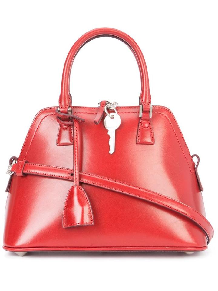 Maison Margiela Mini 5ac Tote, Women's, Red, Calf Leather/cotton