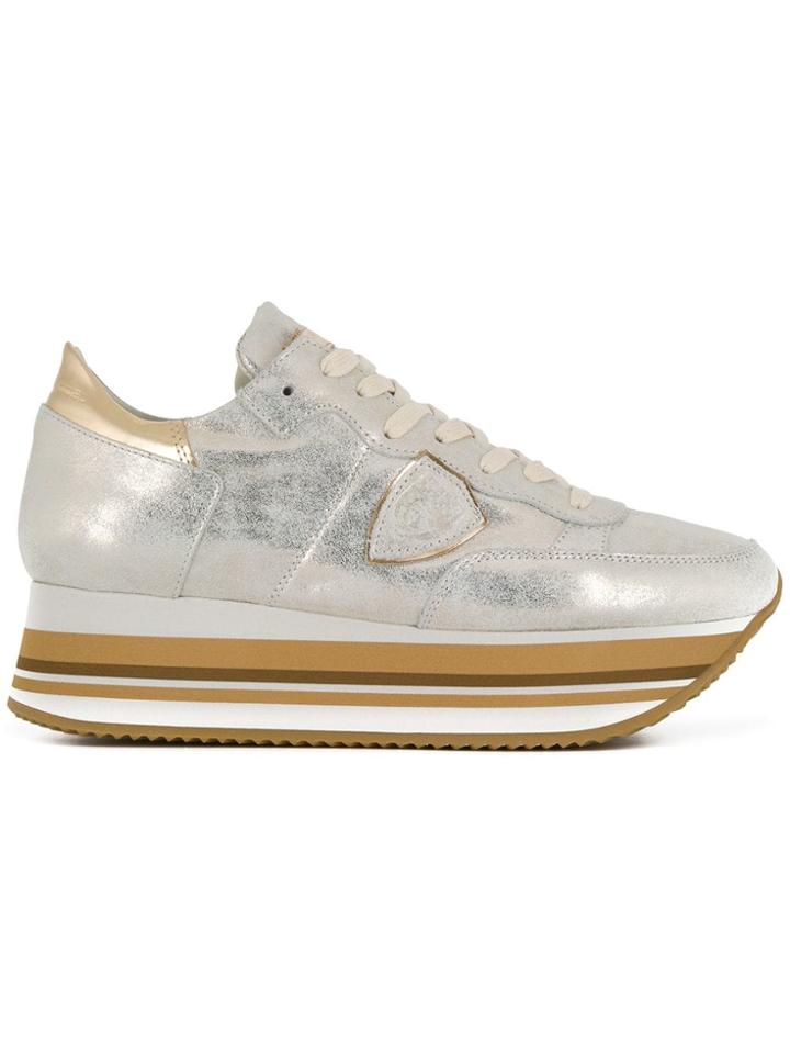Philippe Model Wedge Sneakers - Neutrals