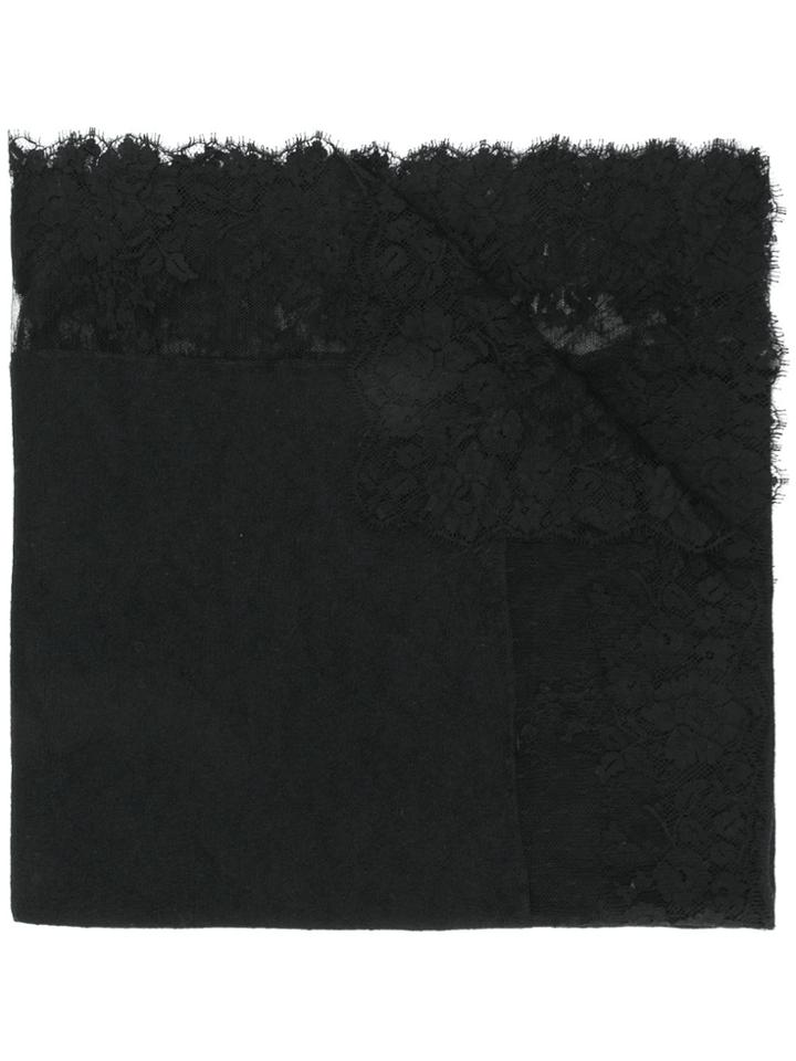 Ermanno Scervino Lace Edge Detail Scarf - Black
