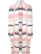 Le Kasha Knit Striped Card-coat - Pink