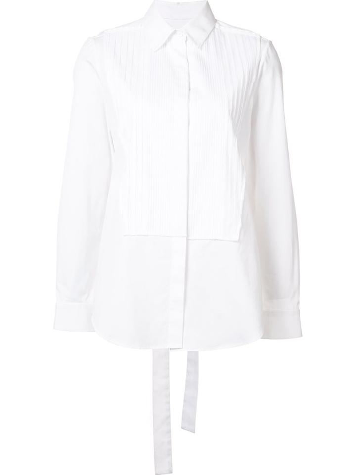 Tome Pleated Bib Tie Back Shirt