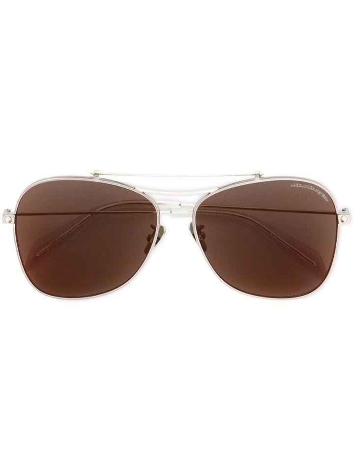 Alexander Mcqueen Eyewear Piercing Shield Sunglasses - Metallic