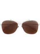 Alexander Mcqueen Eyewear Piercing Shield Sunglasses - Metallic