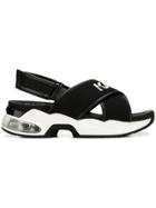 Karl Lagerfeld Ventura Karlx X Strap Slides - Black