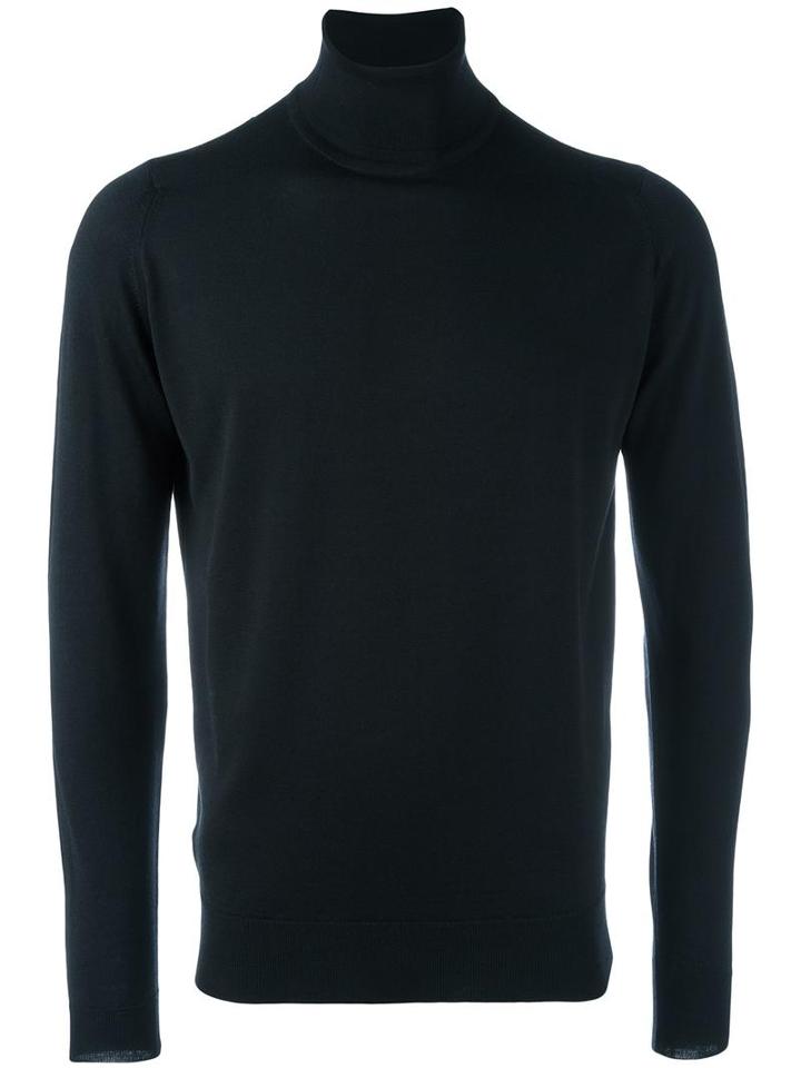 John Smedley Turtleneck Jumper, Men's, Size: Xl, Black, Merino