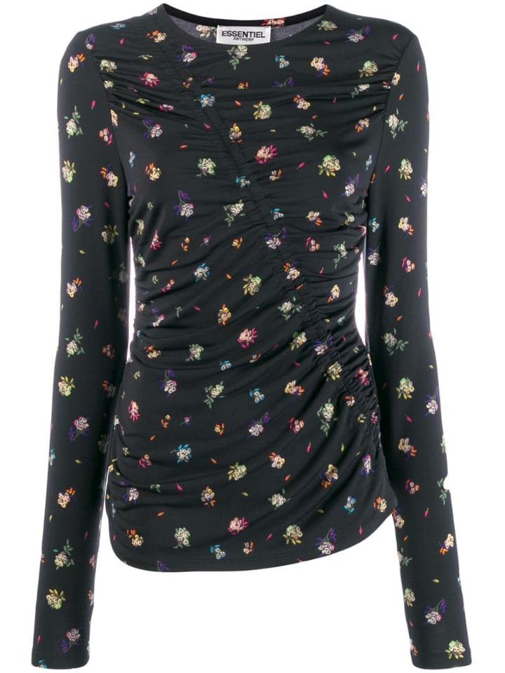 Essentiel Antwerp Ruched Long Sleeve Top - Black