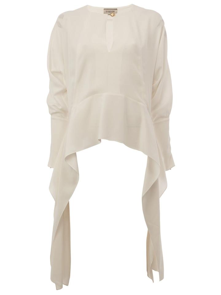 Lanvin Draped Keyhole Accent Top - White