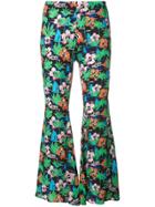Love Moschino Graphic Print Flared Trousers - Black
