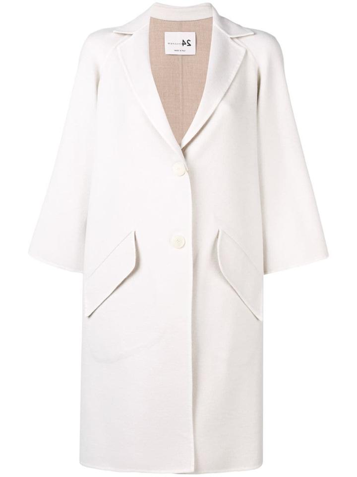 Manzoni 24 3/4 Sleeve Midi Coat - Neutrals