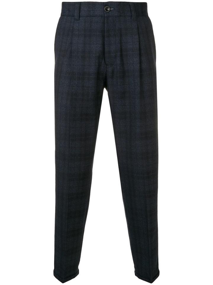 Pt01 Plaid Trousers - Blue