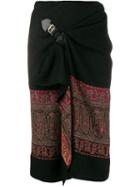 Etro Paisley Print Wrap Skirt - Black