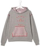 Bonpoint Teen Logo Print Hoodie - Grey