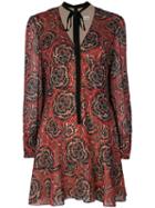 Red Valentino - Psychedelic Print Dress - Women - Silk/polyester/spandex/elastane - 38, Black, Silk/polyester/spandex/elastane