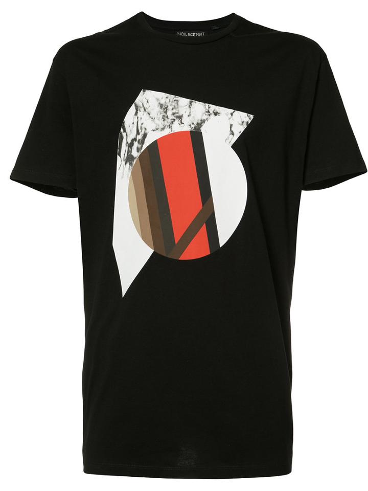 Neil Barrett - Geometric Print T-shirt - Men - Cotton - M, Black, Cotton