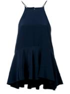 Polo Ralph Lauren Flared Top, Women's, Size: 6, Blue, Silk/polyester