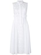 Capucci - Pleated Sides Sleeveless Dress - Women - Cotton - 44, White, Cotton