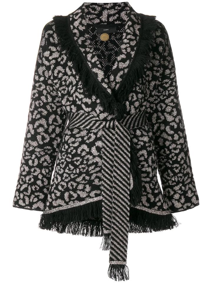 Alanui Lurex Leopard Cardigan - Black