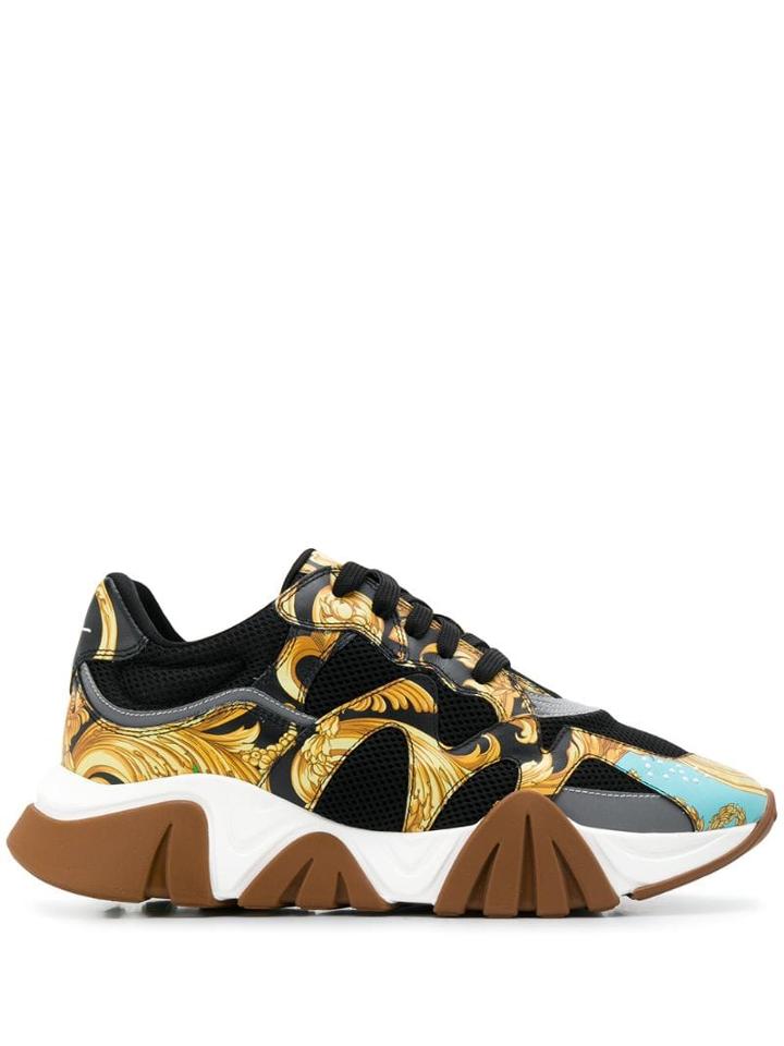 Versace Baroque Squalo Sneakers - Black