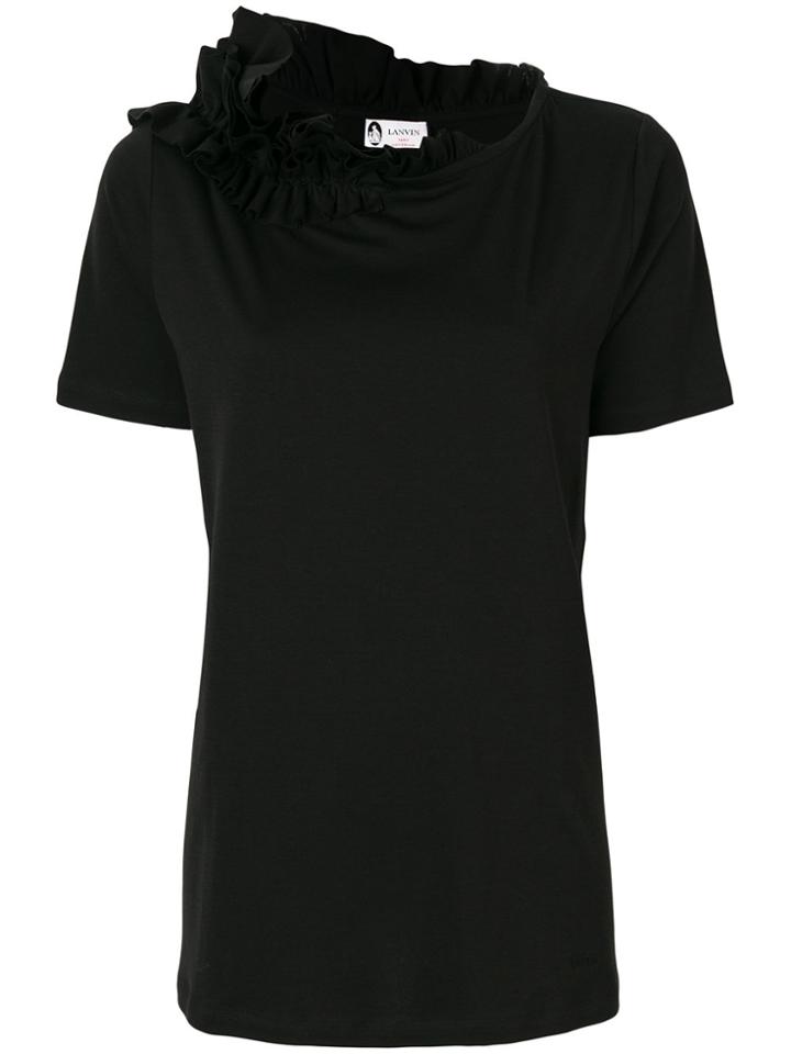 Lanvin Frill Neck T-shirt - Black