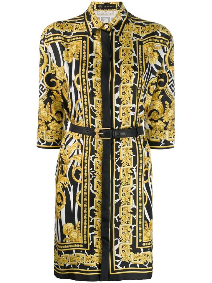 Versace Baroque Shirt Dress - Yellow