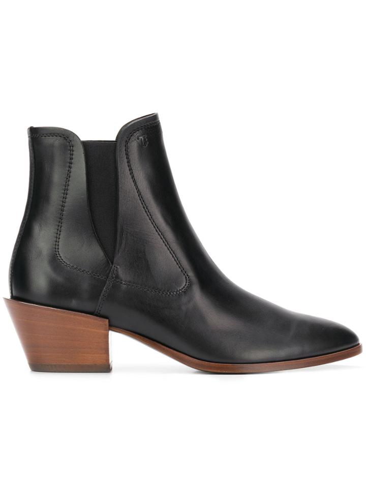 Tod's Pointed Toe Booties - Black