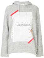Prada Pin-up Print Zip-up Hoodie - Grey