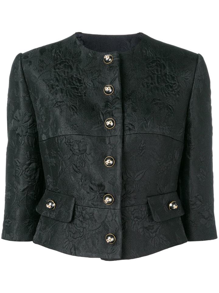 Dolce & Gabbana Cropped Button Jacket - Black