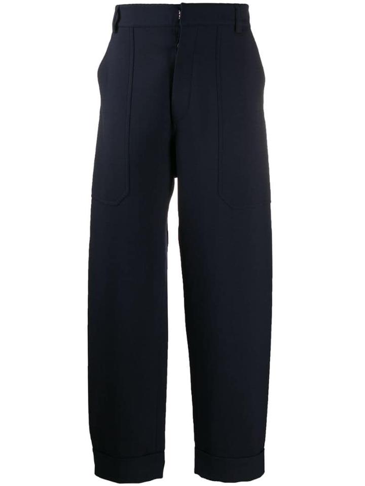Alexander Mcqueen High-rise Straight Leg Trousers - Blue