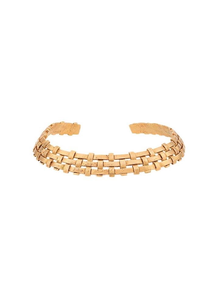 Yves Saint Laurent Vintage 1980's Intrecciato Choker - Gold