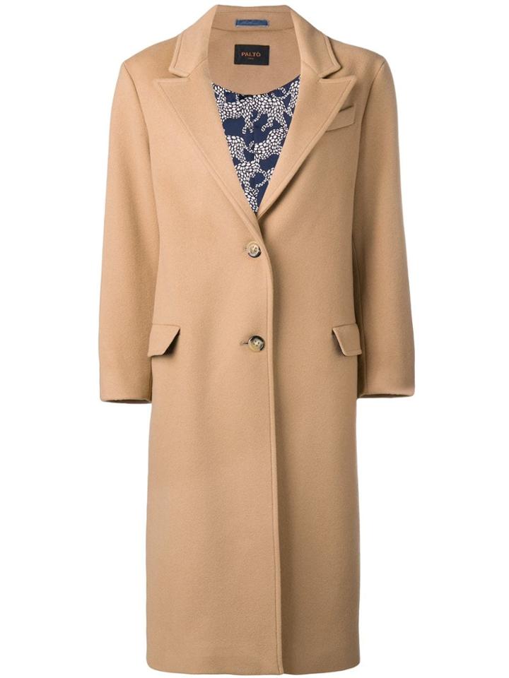 Paltò Buttoned Up Midi Coat - Nude & Neutrals