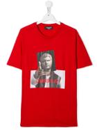 Neil Barrett Kids Teen Printed 'gangsta 02' T-shirt - Red