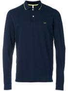 Sun 68 Longsleeved Polo Shirt Jumper - Blue
