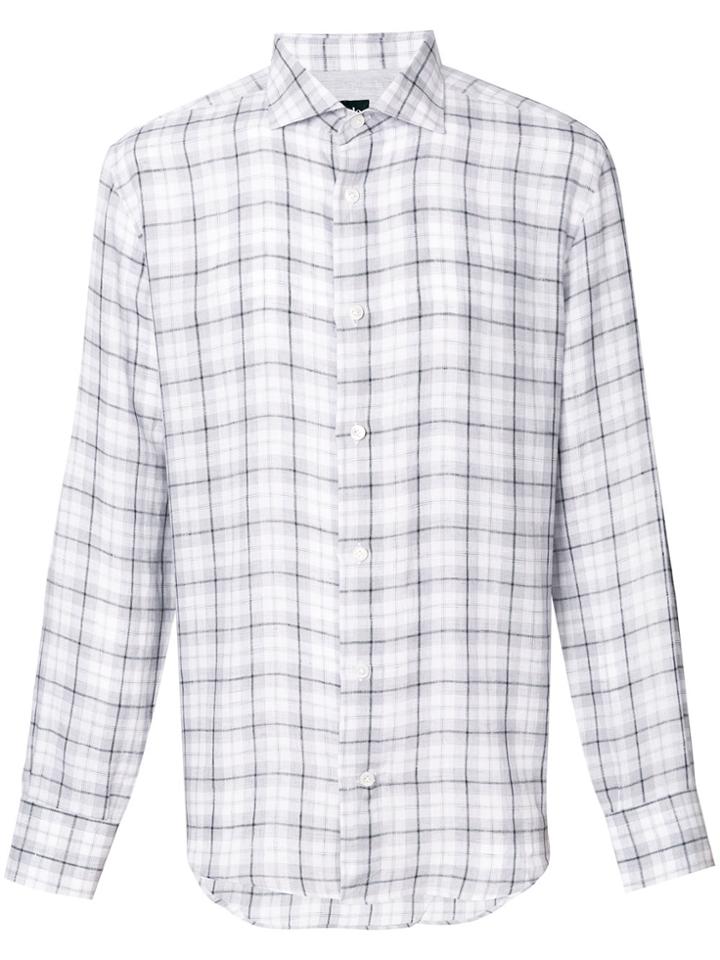 Eleventy Checked Shirt - White