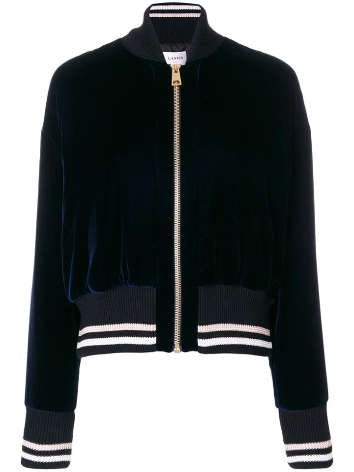 Lanvin Velvet Bomber Jacket - Blue