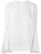 Givenchy Ruffled Sleeve Blouse, Women's, Size: 38, White, Silk