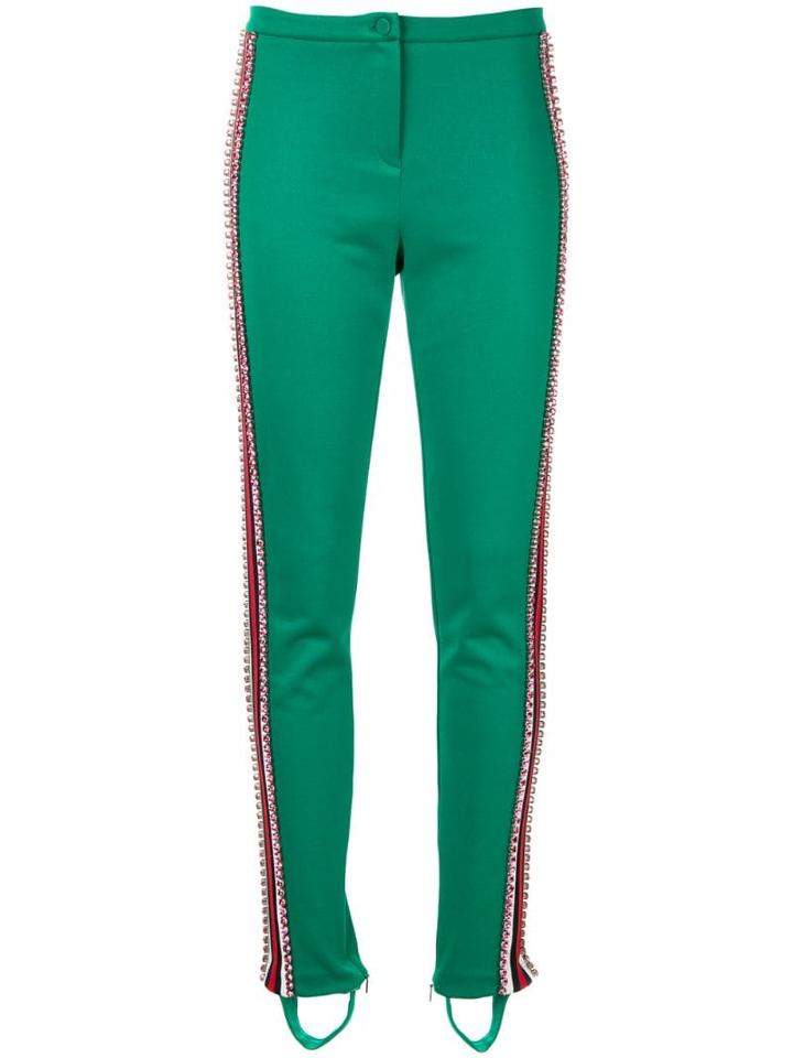 Gucci Crystal Embellished Stirrup Leggings - Green