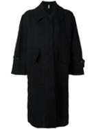Boboutic Three-quarters Sleeve Midi Coat, Women's, Size: Small, Black, Cotton/polyamide/polyurethane