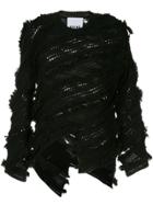Koché Asymmetric Textured Sweater - Black