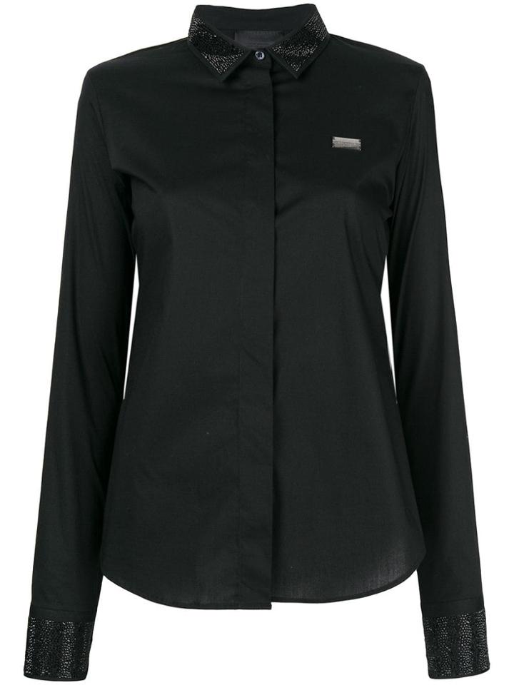 Philipp Plein Embellished Collar Shirt - Black