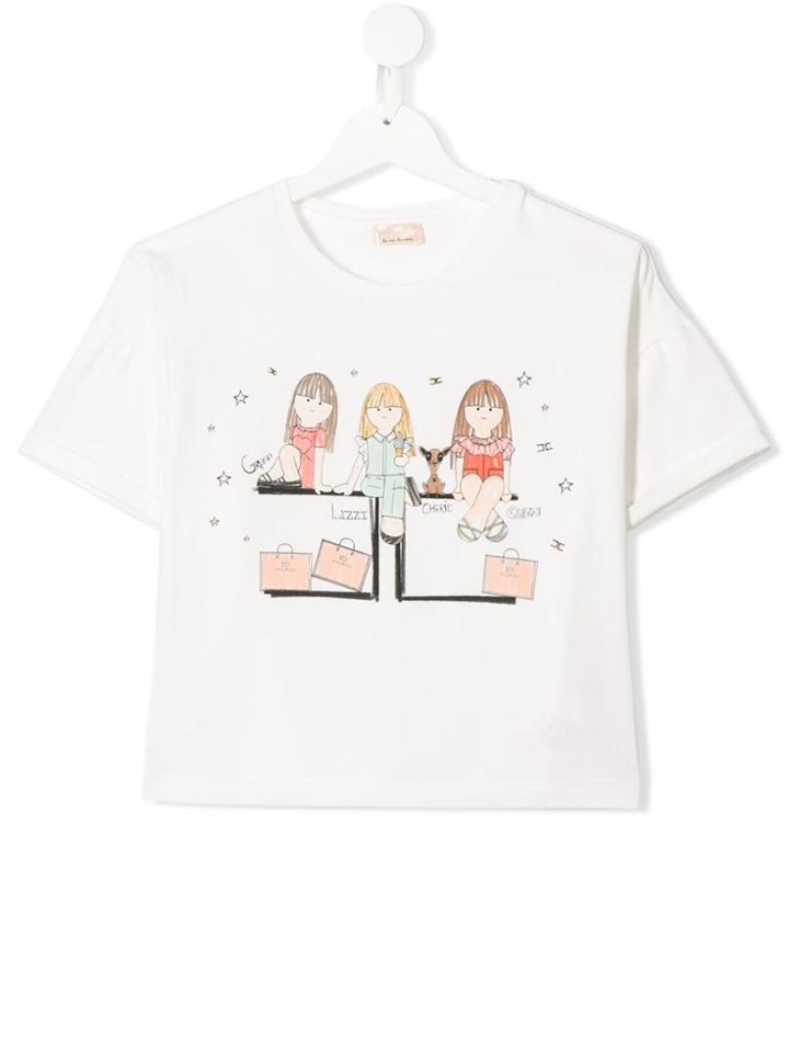 Elisabetta Franchi La Mia Bambina Cartoon Print T-shirt - White
