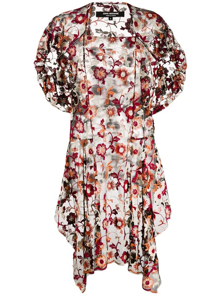 Comme Des Garçons Pre-owned 2000s Floral Net Dress - Black