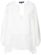 Ralph Lauren Collection - Chiffon Top - Women - Silk - L, White, Silk
