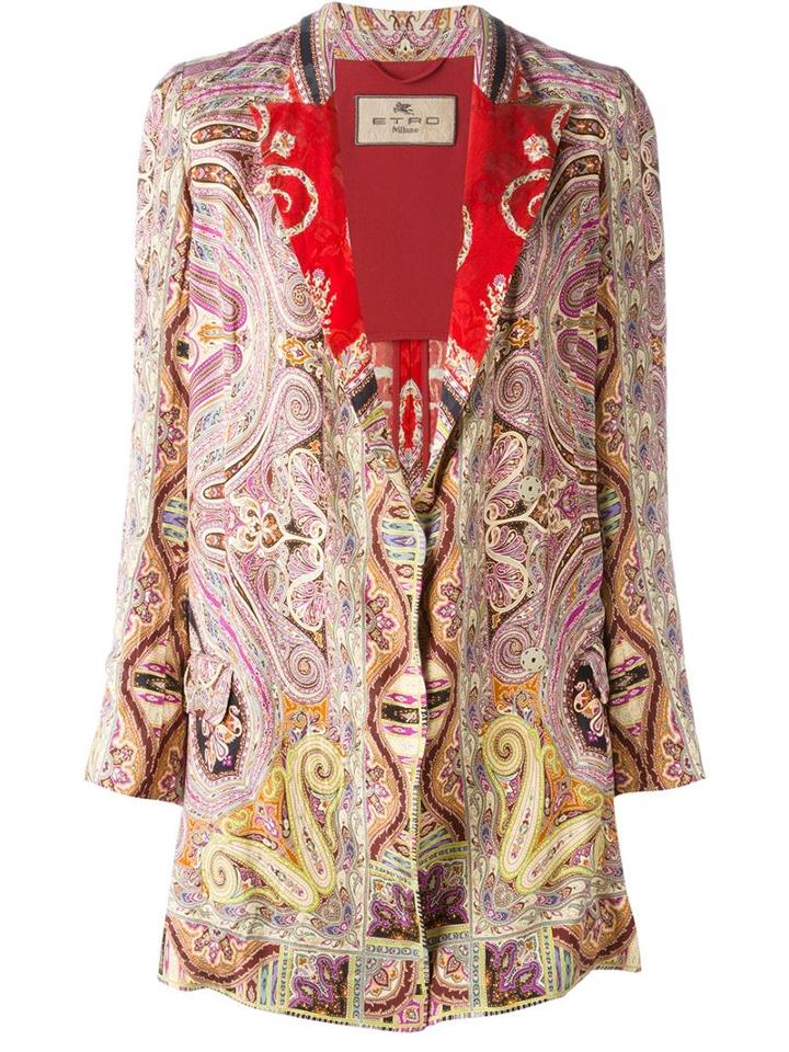 Etro Paisley Print Oversized Blazer