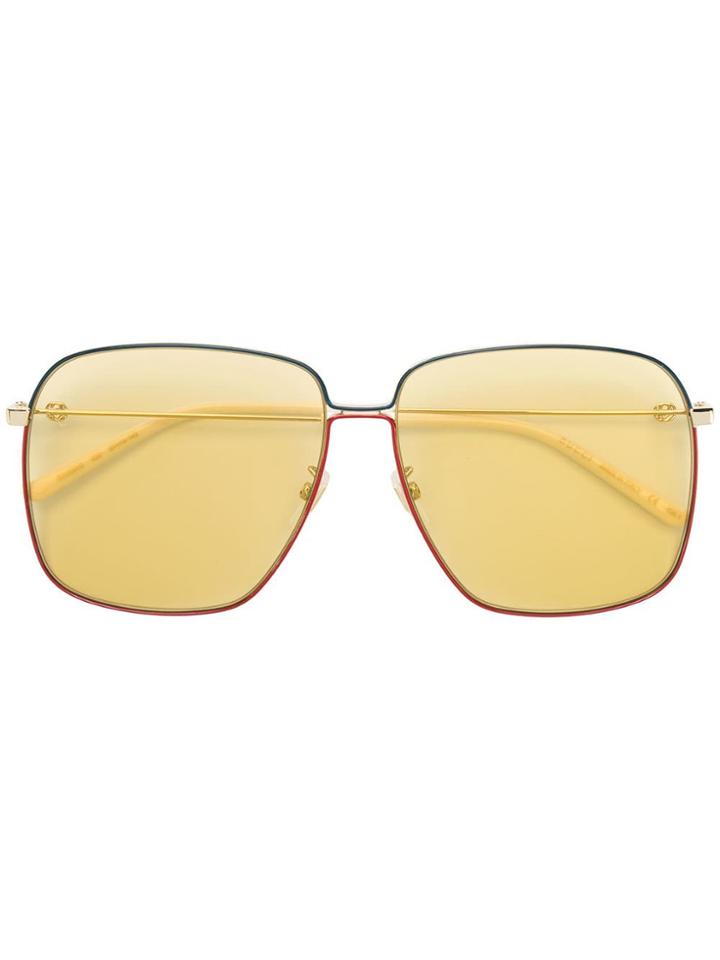 Gucci Eyewear Oversized Square Glasses - Metallic