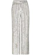 Ashish Sequin Embellished Flared Trousers - Silver