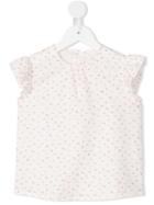 Amaia Ruffled Sleeve Printed Blouse, Girl's, Size: 8 Yrs, White