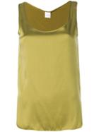 Max Mara Silk Elastane Sleeveless Oversize Top - Green